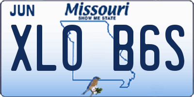 MO license plate XL0B6S