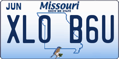 MO license plate XL0B6U