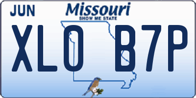MO license plate XL0B7P