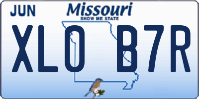MO license plate XL0B7R