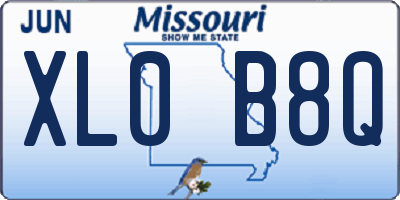 MO license plate XL0B8Q