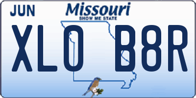 MO license plate XL0B8R