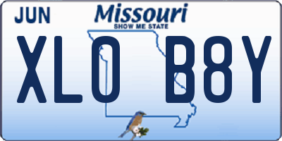 MO license plate XL0B8Y