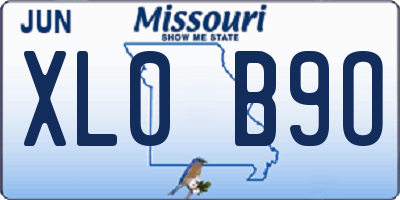 MO license plate XL0B9O