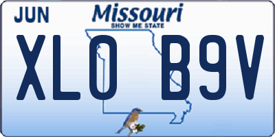 MO license plate XL0B9V