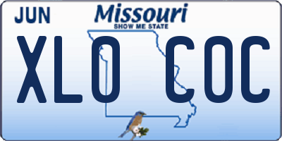 MO license plate XL0C0C