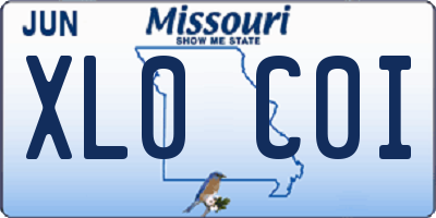 MO license plate XL0C0I