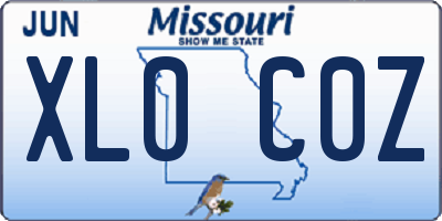 MO license plate XL0C0Z