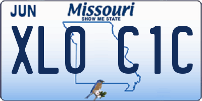 MO license plate XL0C1C