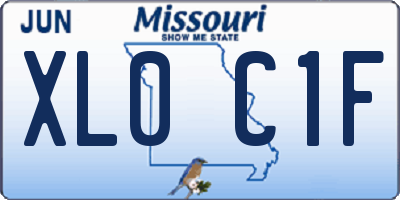 MO license plate XL0C1F