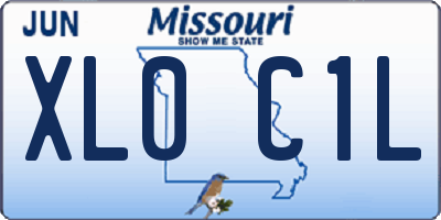 MO license plate XL0C1L