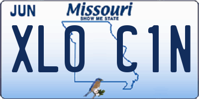 MO license plate XL0C1N
