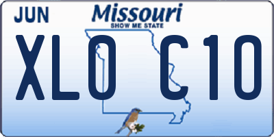 MO license plate XL0C1O