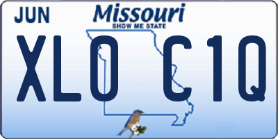 MO license plate XL0C1Q