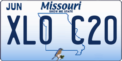 MO license plate XL0C2O