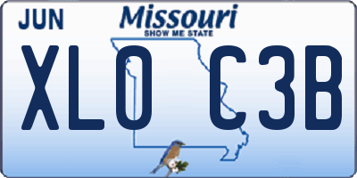 MO license plate XL0C3B