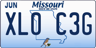 MO license plate XL0C3G