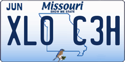 MO license plate XL0C3H