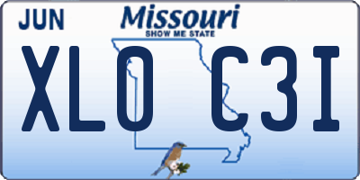 MO license plate XL0C3I