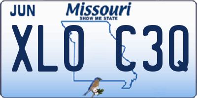 MO license plate XL0C3Q