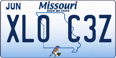 MO license plate XL0C3Z