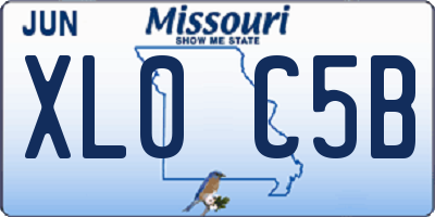 MO license plate XL0C5B