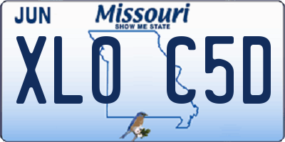 MO license plate XL0C5D