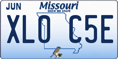 MO license plate XL0C5E