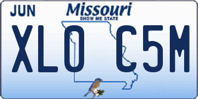 MO license plate XL0C5M