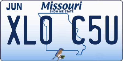 MO license plate XL0C5U