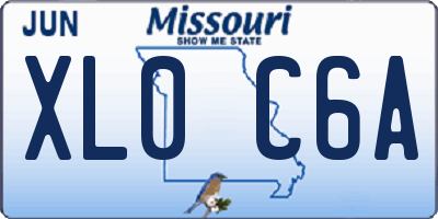 MO license plate XL0C6A