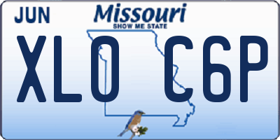 MO license plate XL0C6P