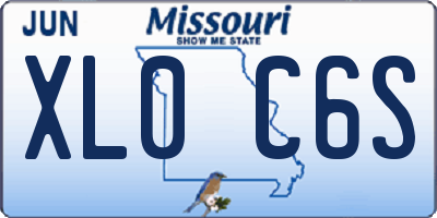 MO license plate XL0C6S