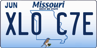 MO license plate XL0C7E