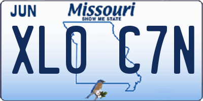 MO license plate XL0C7N