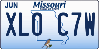 MO license plate XL0C7W