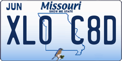 MO license plate XL0C8D