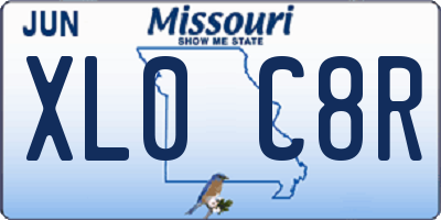 MO license plate XL0C8R