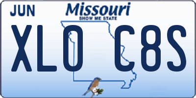 MO license plate XL0C8S