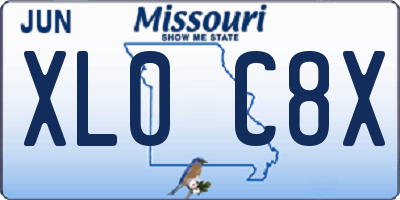 MO license plate XL0C8X