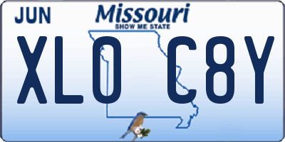 MO license plate XL0C8Y