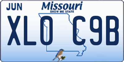 MO license plate XL0C9B