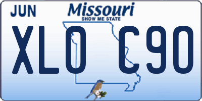 MO license plate XL0C9O