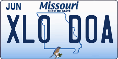 MO license plate XL0D0A