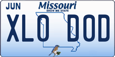 MO license plate XL0D0D