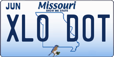 MO license plate XL0D0T
