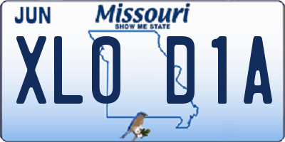 MO license plate XL0D1A
