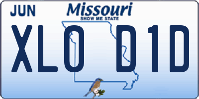 MO license plate XL0D1D