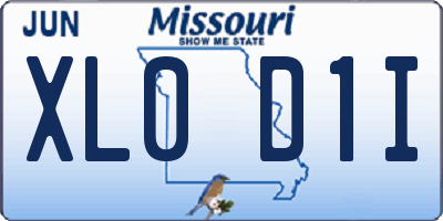 MO license plate XL0D1I