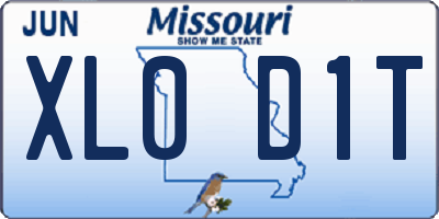 MO license plate XL0D1T